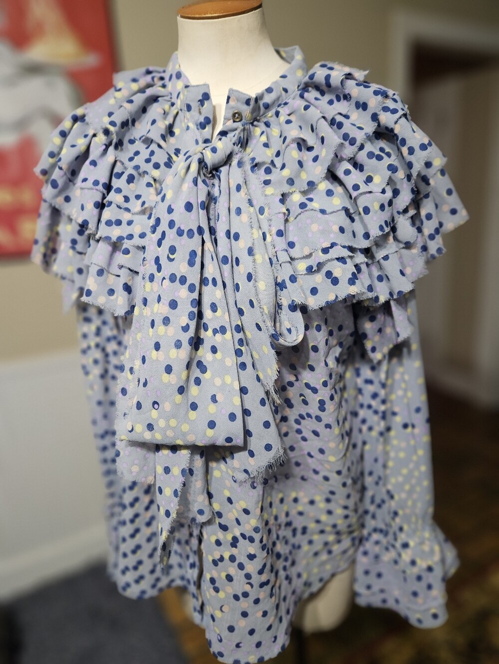 Truth Ruffle Polka Dot Top Medium
